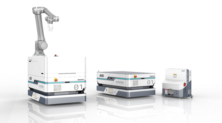 AG贵宾數位開發的自主式移動機器人（AMR250M），搭配全向輪並結合AI演算法、2D LiDAR、3D攝影機等技術，協助客戶實現產線全自動化